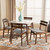 Richmond Mid-Century Modern Light Grey Fabric Upholstered And Walnut Brown Finished Wood 5-Piece Dining Set With Faux Marble Dining Table Richmond-Smoke/Walnut-5PC Dining Set