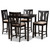 Fenton Modern And Contemporary Transitional Sand Fabric Upholstered And Dark Brown Finished Wood 5-Piece Pub Set RH338P-Sand/Dark Brown-5PC Pub Set
