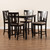 Fenton Modern And Contemporary Transitional Sand Fabric Upholstered And Dark Brown Finished Wood 5-Piece Pub Set RH338P-Sand/Dark Brown-5PC Pub Set