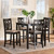 Gervais Modern And Contemporary Transitional Sand Fabric Upholstered And Dark Brown Finished Wood 5-Piece Pub Set RH339P-Sand/Dark Brown-5PC Pub Set