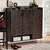 Baldor Modern And Contemporary Dark Brown Finished Wood 3-Door Shoe Cabinet MPC8022-Dark Brown-Shoe Cabinet