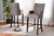 Aldon Modern And Contemporary Grey Fabric Upholstered And Dark Brown Finished Wood 2-Piece Bar Stool Set BBT5407B-Grey/Wenge-BS