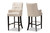 Aldon Modern And Contemporary Light Beige Fabric Upholstered And Dark Brown Finished Wood 2-Piece Bar Stool Set BBT5407B-Light Beige/Wenge-BS