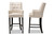 Aldon Modern And Contemporary Light Beige Fabric Upholstered And Dark Brown Finished Wood 2-Piece Bar Stool Set BBT5407B-Light Beige/Wenge-BS