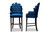 Chloe Modern And Contemporary Navy Blue Velvet Upholstered And Dark Brown Finished Wood 2-Piece Bar Stool Set BBT5408B-Navy Blue Velvet/Wenge-BS