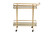 Destin Modern And Contemporary Glam Brushed Gold Finished Metal And Mirrored Glass 2-Tier Mobile Wine Bar Cart JY20A263-Gold-Cart
