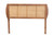 Harris Mid-Century Modern Ash Walnut Finished Wood And Synthetic Rattan King Size Headboard MG9734-Ash Walnut Rattan-HB-King