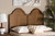 Hazel Vintage Classic And Traditional Ash Walnut Finished Wood And Synthetic Rattan King Size Arched Headboard MG9739-1-Ash Walnut Rattan-HB-King
