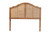 Iris Vintage Classic And Traditional Ash Walnut Finished Wood And Synthetic Rattan King Size Arched Headboard MG9741-Ash Walnut Rattan-HB-King