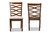 Lanier Modern And Contemporary Grey Fabric Upholstered And Walnut Brown Finished Wood 2-Piece Dining Chair Set RH318C-Grey/Walnut-DC-2PK