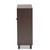Rossin Modern And Contemporary Dark Brown Finished Wood 2-Door Entryway Shoe Storage Cabinet With Bottom Shelf ATSC1613-Modi Wenge-Shoe Cabinet By Baxton Studio