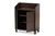 Rossin Modern And Contemporary Dark Brown Finished Wood 2-Door Entryway Shoe Storage Cabinet With Top Shelf ATSC1614-Modi Wenge-Shoe Cabinet By Baxton Studio