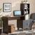 Jaeger Modern And Contemporary Two-Tone Walnut Brown And Dark Grey Finished Wood Storage Desk With Shelves SESD8019WI-Columbia/Dark Grey-Desk