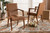 Andrea Mid-Century Modern Tan Faux Leather Upholstered And Walnut Brown Finished Wood 2-Piece Armchair Set BBT5267-Tan/Walnut-Chair