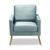 Leland Glam And Luxe Light Blue Velvet Fabric Upholstered And Gold Finished Armchair TSF-6729-Light Blue/Gold-CC