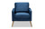 Leland Glam And Luxe Navy Blue Velvet Fabric Upholstered And Gold Finished Armchair TSF-6729-Navy Blue/Gold-CC