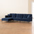 Galena Contemporary Glam And Luxe Navy Blue Velvet Fabric Upholstered And Black Metal Sectional Sofa With Left Facing Chaise RDS-S0019L-Navy Blue Velvet/Black-LFC
