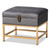 Aliana Glam And Luxe Grey Velvet Fabric Upholstered And Gold Finished Metal Small Storage Ottoman JY19B-051S-Grey Velvet/Gold-Otto