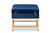 Aliana Glam And Luxe Navy Blue Velvet Fabric Upholstered And Gold Finished Metal Small Storage Ottoman JY19B-051S-Navy Blue Velvet/Gold-Otto