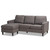 Miles Modern And Contemporary Grey Fabric Upholstered Sectional Sofa With Left Facing Chaise LSG941-1-Grey-LFC SF