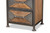 Laurel Rustic Industrial Antique Grey Finished Metal And Whitewashed Oak Brown Finished Wood 5-Drawer Accent Storage Cabinet AM19134-Oak/Grey-5DW-Cabinet