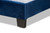 Benjen Modern And Contemporary Glam Navy Blue Velvet Fabric Upholstered Queen Size Panel Bed CF9210C-Navy Blue Velvet-Queen