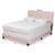 Tamira Modern And Contemporary Glam Light Pink Velvet Fabric Upholstered Full Size Panel Bed CF9210E-Light Pink Velvet-Full