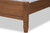 Redmond Mid-Century Modern Walnut Brown Finished Wood And Synthetic Rattan Full Size Platform Bed MG-0021-4-Walnut-Full
