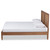 Redmond Mid-Century Modern Walnut Brown Finished Wood And Synthetic Rattan Full Size Platform Bed MG-0021-4-Walnut-Full
