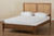 Redmond Mid-Century Modern Walnut Brown Finished Wood And Synthetic Rattan Queen Size Platform Bed MG-0021-4-Walnut-Queen