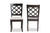 Verner Modern And Contemporary Grey Fabric Upholstered And Dark Brown Finished Wood 2-Piece Dining Chair Set RH330C-Grey/Dark Brown-DC-2PK