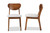 Damara Mid-Century Modern Grey Fabric Upholstered And Walnut Brown Finished Wood 2-Piece Dining Chair Set RH367C-Grey/Walnut Flat Seat-DC-2PK