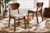 Katya Mid-Century Modern Grey Fabric Upholstered And Walnut Brown Finished Wood 2-Piece Dining Chair Set RH378C-Grey/Walnut Bent Seat-DC-2PK