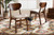 Katya Mid-Century Modern Sand Fabric Upholstered And Walnut Brown Finished Wood 2-Piece Dining Chair Set RH378C-Sand/Walnut Bent Seat-DC-2PK
