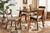 Katya Mid-Century Modern Sand Fabric Upholstered And Walnut Brown Finished Wood 5-Piece Dining Set RH378C-Sand/Walnut-5PC Dining Set