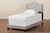 Benjen Modern And Contemporary Glam Grey Velvet Fabric Upholstered Twin Size Panel Bed CF9210C-Grey Velvet-Twin