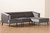 Morton Mid-Century Modern Contemporary Grey Velvet Fabric Upholstered And Dark Brown Finished Wood Sectional Sofa With Right Facing Chaise RDS-S0017-L-Grey Velvet/Wenge-RFC
