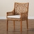 Saoka Modern And Contemporary Natural Brown Finished Wood And Rattan Dining Armchair Saoka-Natural-DC