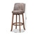 Adams Modern Transitional Distressed Grey Fabric Upholstered And Walnut Brown Finished Wood 2-Piece Bar Stool Set RDC782SW-Grey/Walnut-BS-2PC Set