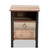 Vaughan Modern And Contemporary Two-Tone Rustic Oak Brown And Black Finished Wood Nightstand SM-NS3840-Yosemile Oak-NS