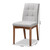 Tara Mid-Century Modern Transitional Light Grey Fabric Upholstered And Walnut Brown Finished Wood 2-Piece Dining Chair Set RDC714-Light Grey/Walnut-DC