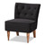 Harmon Modern And Contemporary Transitional Black Velvet Fabric Upholstered And Walnut Brown Finished Wood Accent Chair RAC515FB-Black Velvet/Walnut-CC