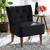 Harmon Modern And Contemporary Transitional Black Velvet Fabric Upholstered And Walnut Brown Finished Wood Accent Chair RAC515FB-Black Velvet/Walnut-CC