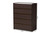 Walker Modern And Contemporary Dark Brown And Gold Finished Wood 5-Drawer Chest With Faux Marble Top LV25COD25230-Modi Wenge/Marble-5DW-Chest