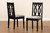 Cherese Modern And Contemporary Grey Fabric Upholstered And Dark Brown Finished Wood 2-Piece Dining Chair Set RH334C-Grey/Dark Brown-DC-2PK