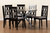 Callie Modern And Contemporary Grey Fabric Upholstered And Dark Brown Finished Wood 7-Piece Dining Set Callie-Grey/Dark Brown-7PC Dining Set