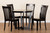 Sasa Modern And Contemporary Dark Brown Finished Wood 5-Piece Dining Set Sasa-Dark Brown-5PC Dining Set