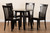 Zala Modern And Contemporary Dark Brown Finished Wood 5-Piece Dining Set Zala-Dark Brown-5PC Dining Set