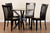 Zora Modern And Contemporary Dark Brown Finished Wood 5-Piece Dining Set Zora-Dark Brown-5PC Dining Set