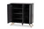 Kelson Modern And Contemporary Dark Grey And Gold Finished Wood 3-Door Shoe Cabinet LV19SC1915-Dark Grey-Shoe Cabinet